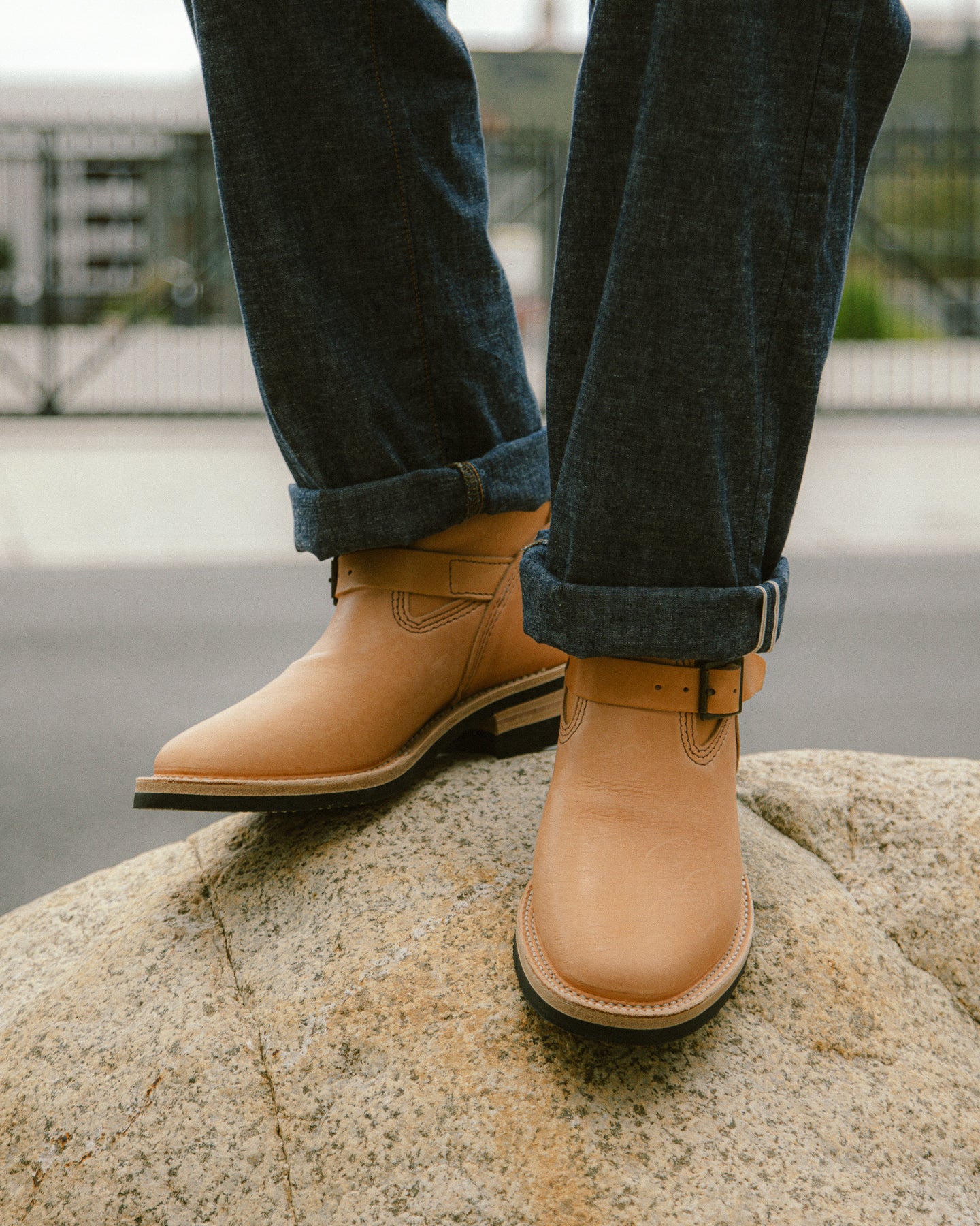 S&S x Wesco Van Cleef III Veg Tan Engineer Boot