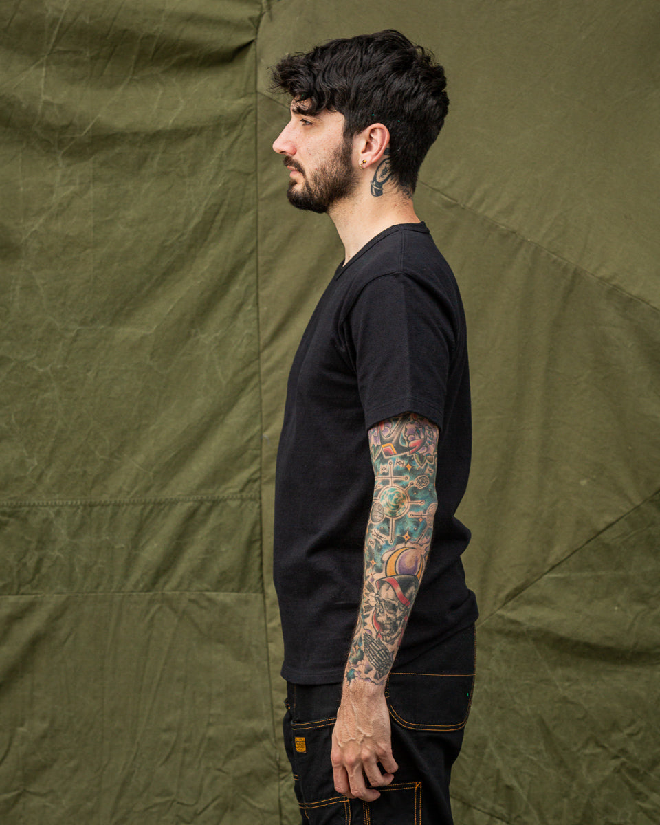 Wonder Looper Double Heavyweight Crewneck T-shirt - Black - Standard & Strange