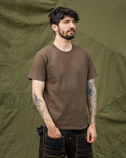 Wonder Looper Double Heavyweight Crewneck T-shirt - Khaki Green - Standard & Strange