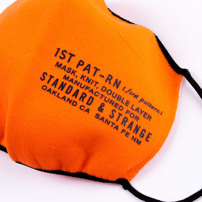 1st PAT-RN MASK, KNIT, DOUBLE LAYER - S&S ORANGE - Standard & Strange