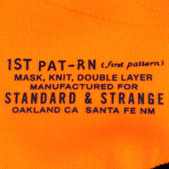 1st PAT-RN MASK, KNIT, DOUBLE LAYER - S&S ORANGE - Standard & Strange
