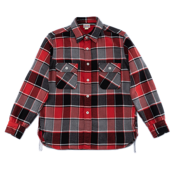 8HU Napped Flannel Shirt / Tongass Plaid - Red