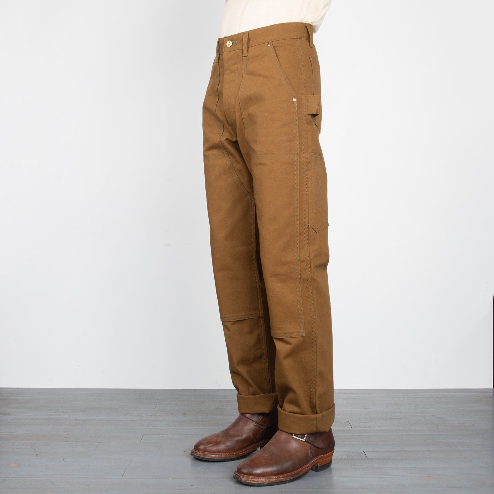 The Real McCoy's 8 Hour Union Brown Canvas Double Knee Trouser 