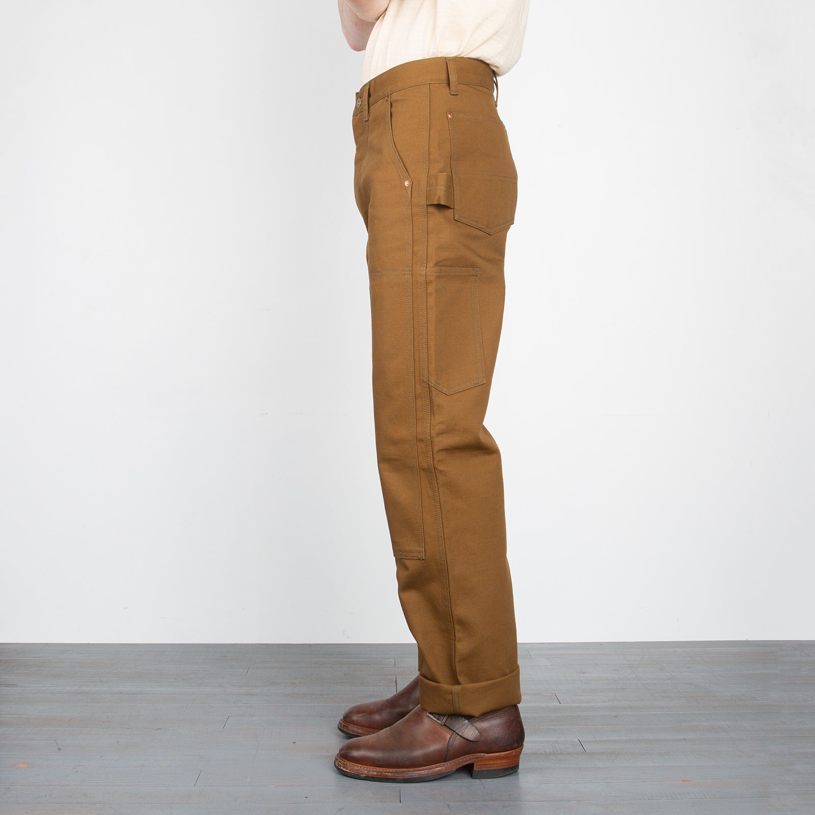 The Real McCoy's 8 Hour Union Brown Canvas Double Knee Trouser