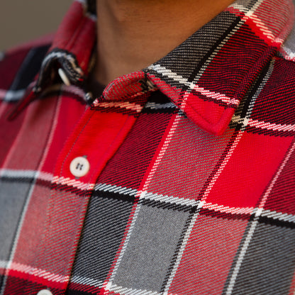 The Real McCoy's 8HU Napped Flannel Shirt / Tongass Plaid - Red - Standard & Strange