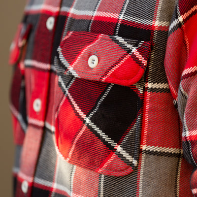 The Real McCoy's 8HU Napped Flannel Shirt / Tongass Plaid - Red - Standard & Strange