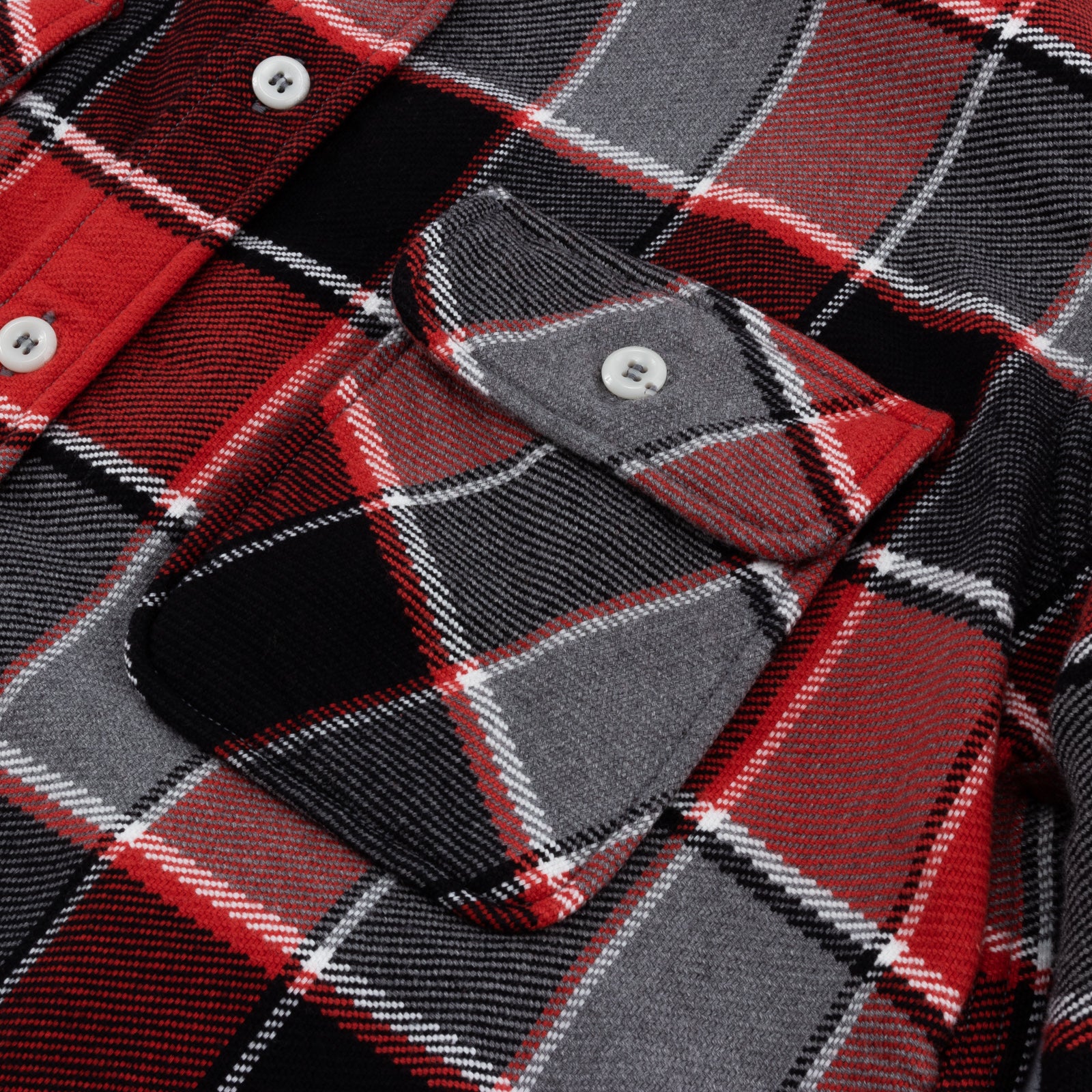 The Real McCoy's 8HU Napped Flannel Shirt / Tongass Plaid - Red - Standard & Strange