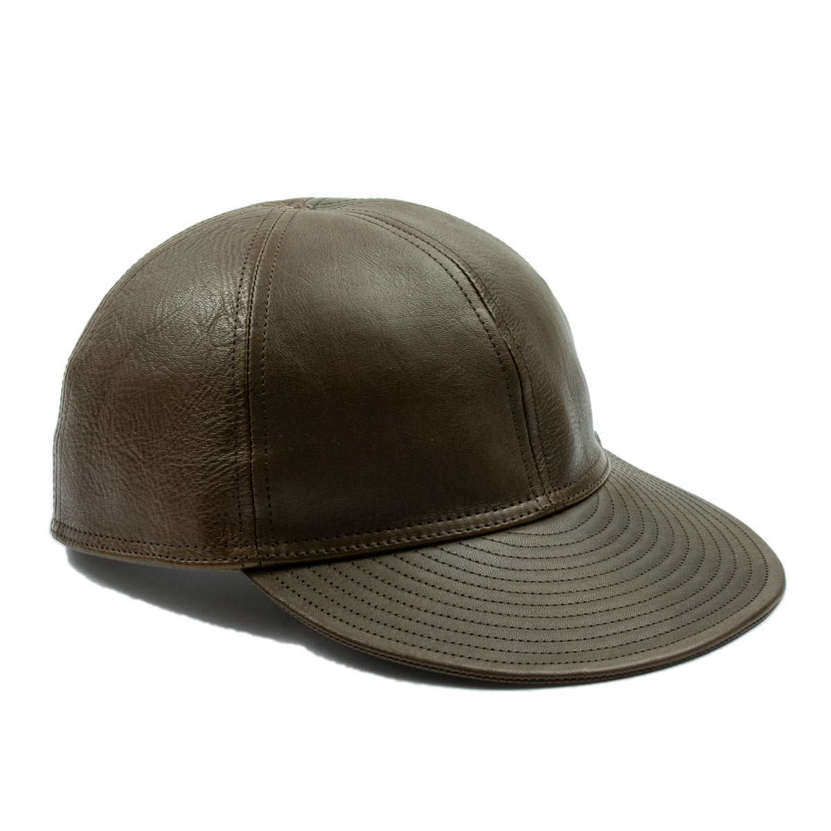 A-26 Cap - Olive Shinki Horsehide Leather