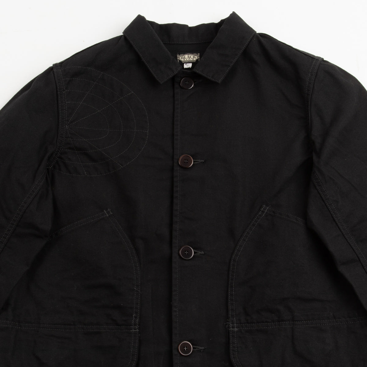 1950s Paraffin Duck Web Patch Hunting Jacket - Midnight Black