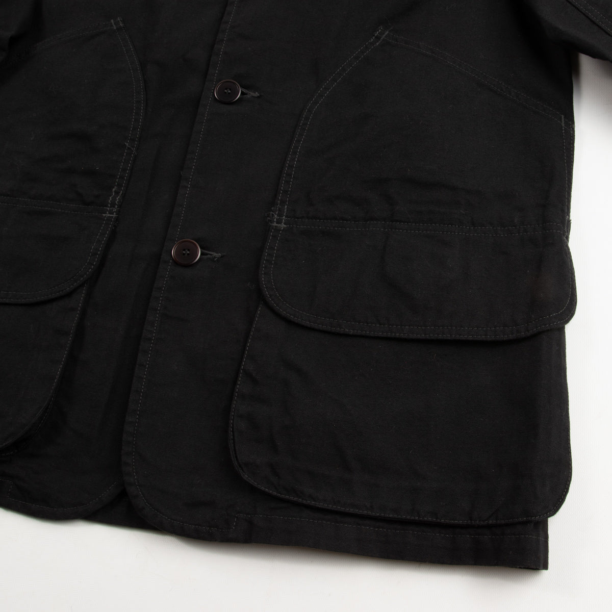 Black Sign 1950s Paraffin Duck Web Patch Hunting Jacket - Midnight