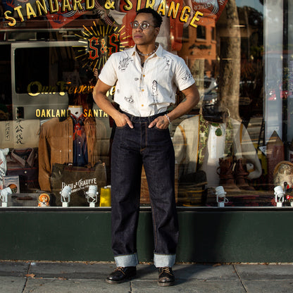 Black Sign BS Denim Pants Wide Straight - 14oz Indigo - Standard & Strange