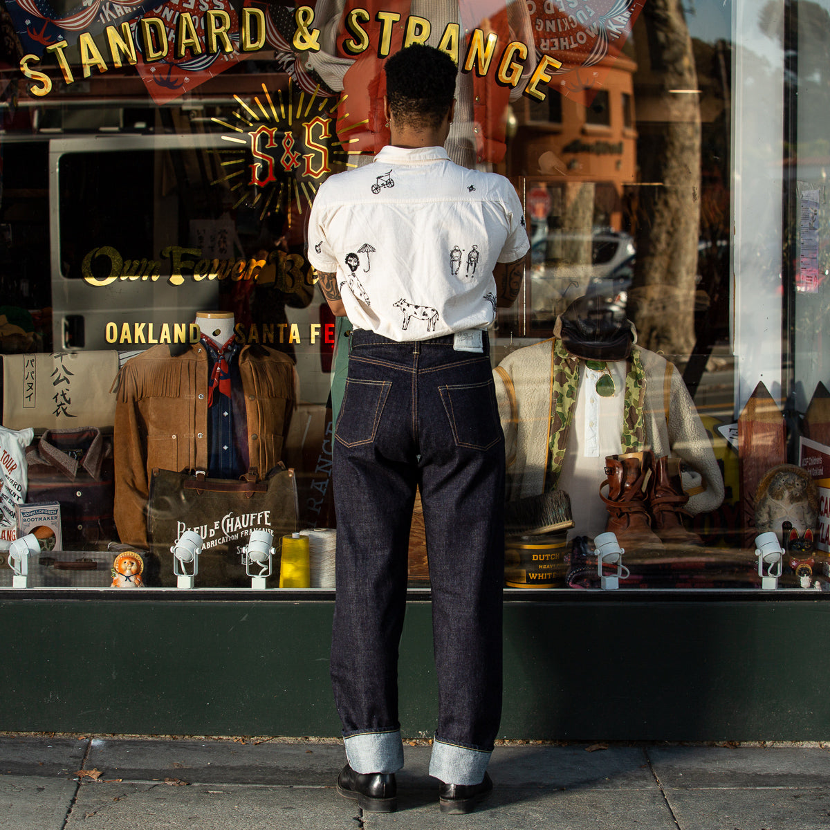 Black Sign BS Denim Pants Wide Straight - 14oz Indigo - Standard & Strange