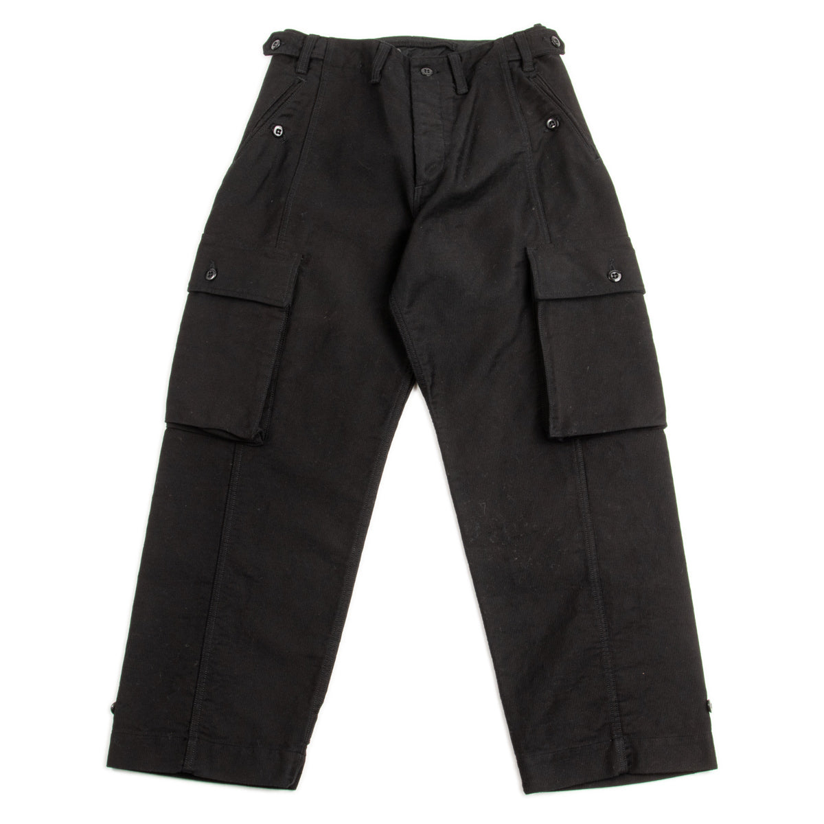 Military Cord Driving Trousers - Midnight Black