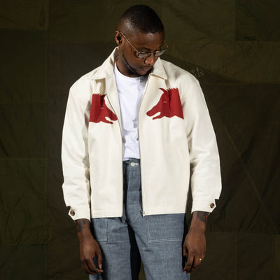 Bode Boar Applique Jacket - Red/White - Standard & Strange