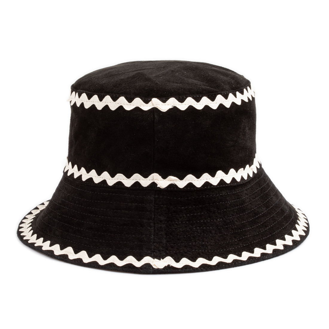 Bode Suede Rickrack Hat - White/Black - Standard & Strange