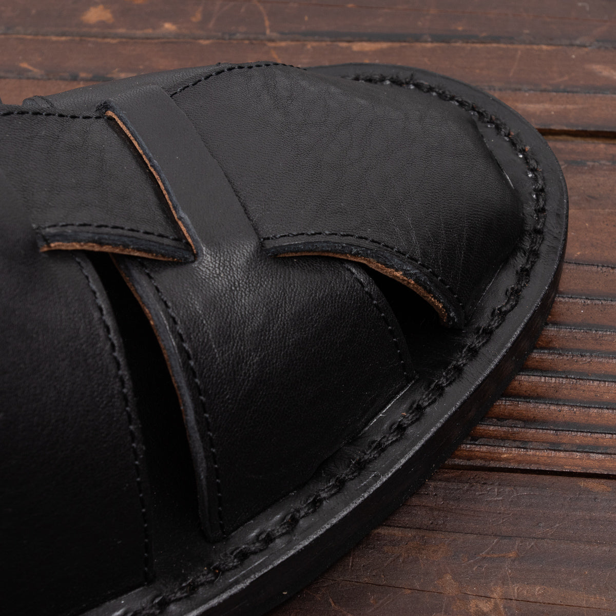 Bruschetta Shoes Orleans Sandal - Black Vachetta Leather