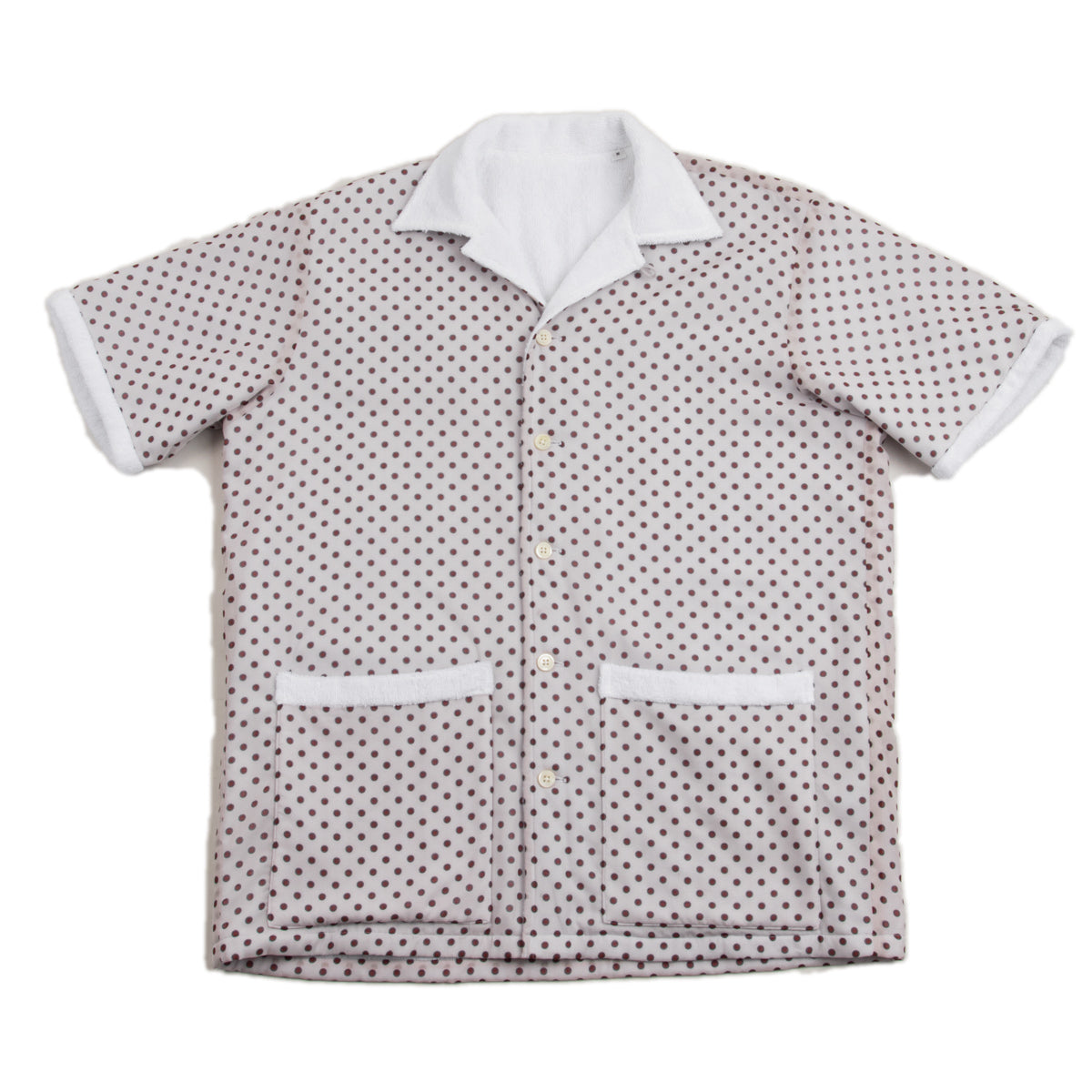 Bryceland's Co Towel Shirt - White w/ Navy/Red Circles - Standard & Strange