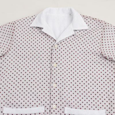 Bryceland's Co Towel Shirt - White w/ Navy/Red Circles - Standard & Strange