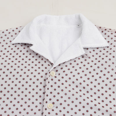 Bryceland's Co Towel Shirt - White w/ Navy/Red Circles - Standard & Strange