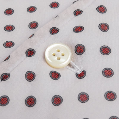 Bryceland's Co Towel Shirt - White w/ Navy/Red Circles - Standard & Strange