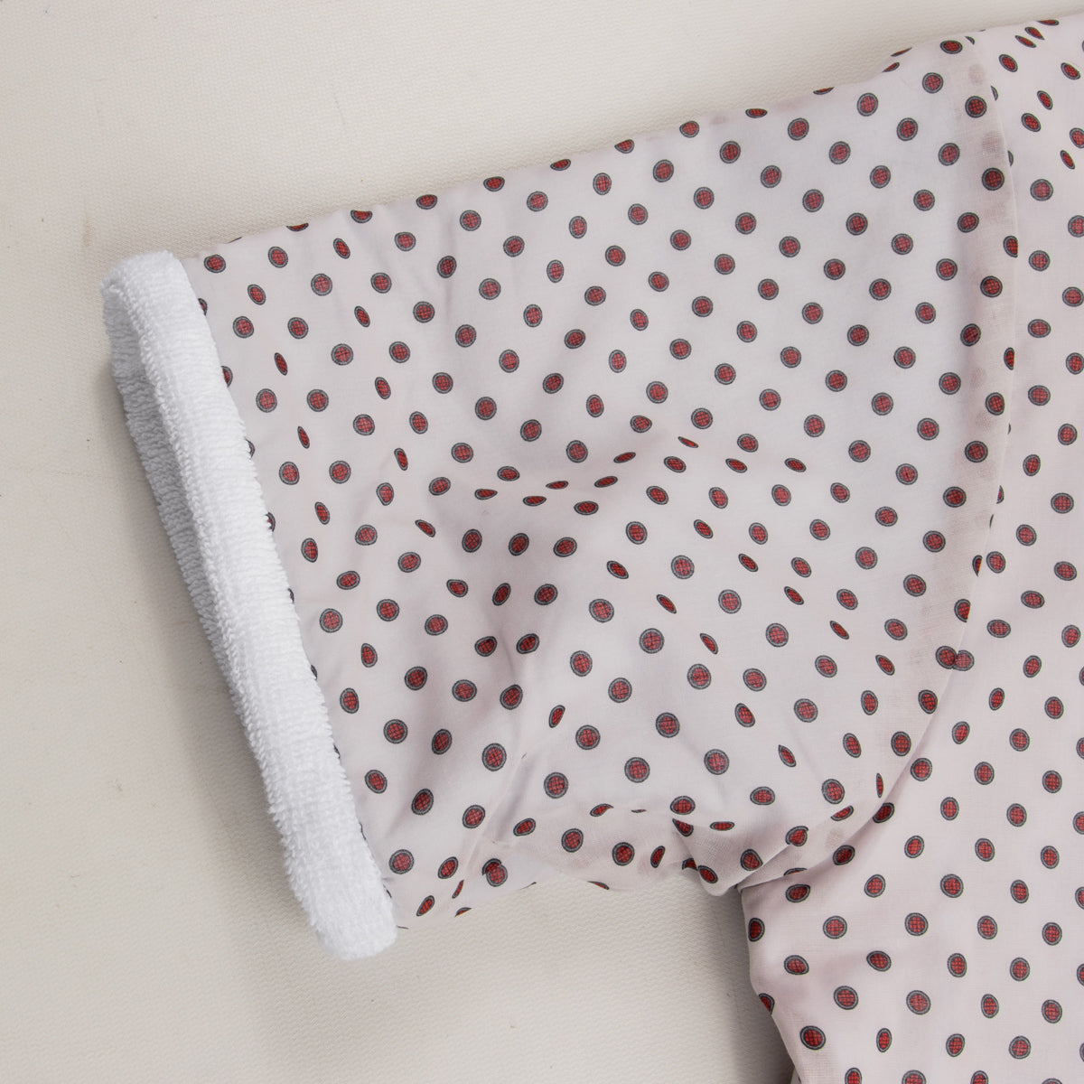 Bryceland's Co Towel Shirt - White w/ Navy/Red Circles - Standard & Strange