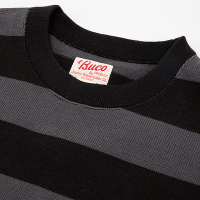 The Real McCoy's Buco Heavy Stripe Racing Jersey - Gray/Black - Standard & Strange