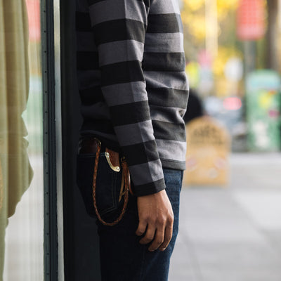 The Real McCoy's Buco Heavy Stripe Racing Jersey - Gray/Black - Standard & Strange