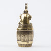 Peanuts & Co Bull Bottle Keyring / Pendant - Brass - Standard & Strange