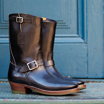 Clinch Boots Engineer Boots - Black Overdyed Horsebutt - CN Wide Last - Standard & Strange