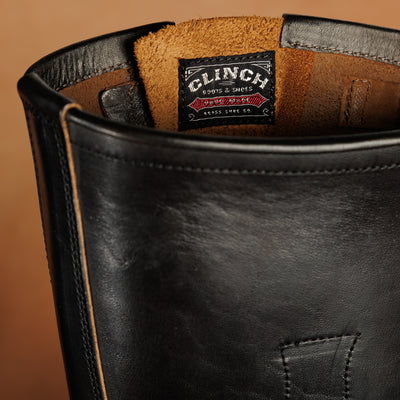 Clinch Boots Engineer Boots - Black Overdyed Horsebutt - CN Wide Last - Standard & Strange