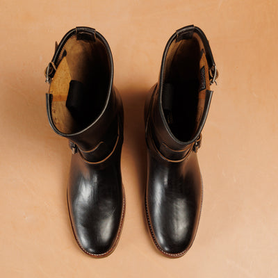 Clinch Boots Engineer Boots - Black Overdyed Horsebutt - CN Wide Last - Standard & Strange