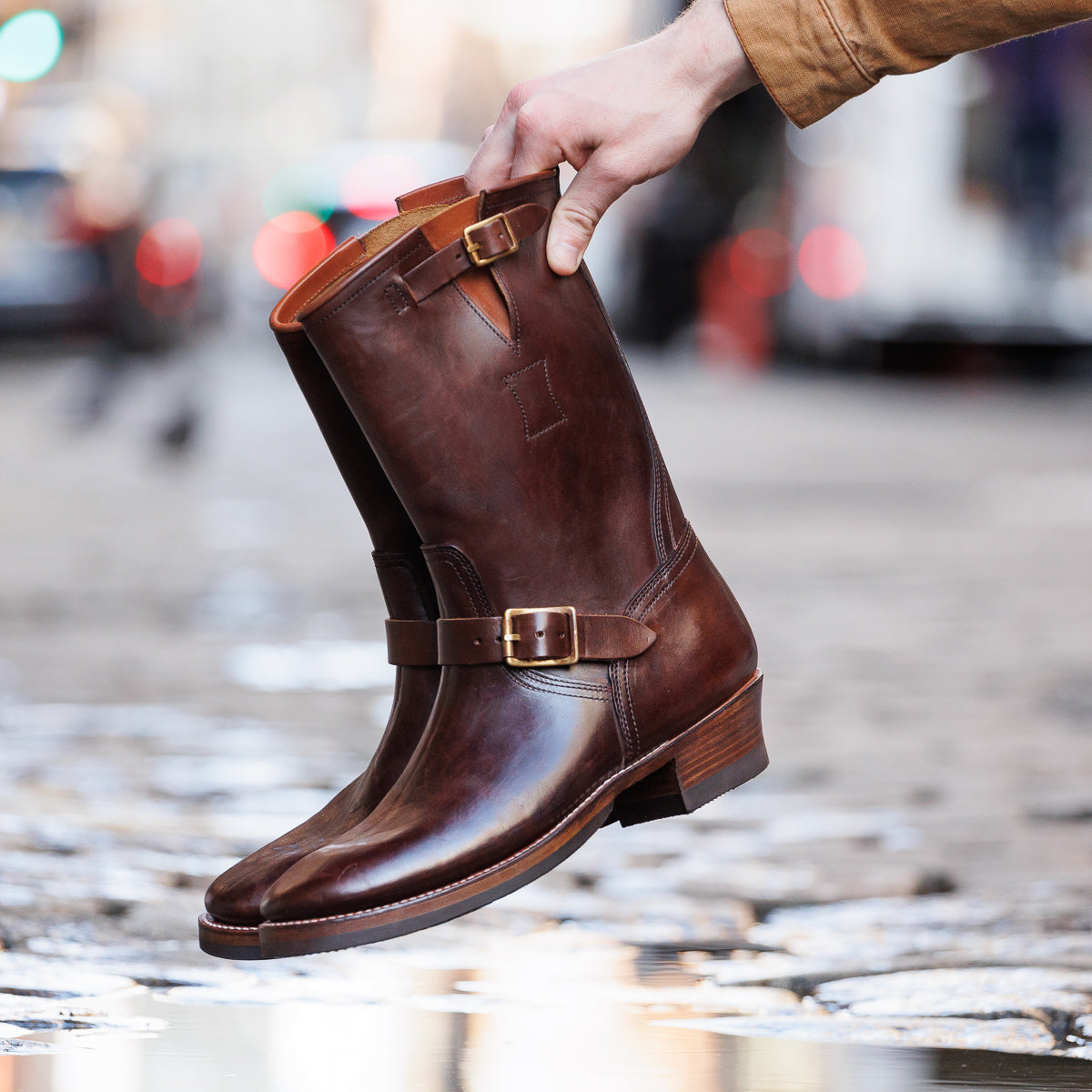 Clinch Boots Engineer Boots - Brown Overdyed Horsebutt - CN Wide 