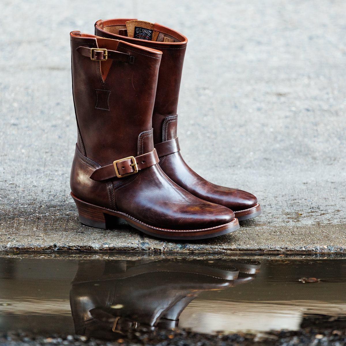 Clinch Boots Engineer Boots - Brown Overdyed Horsebutt - CN Wide Last - Standard & Strange