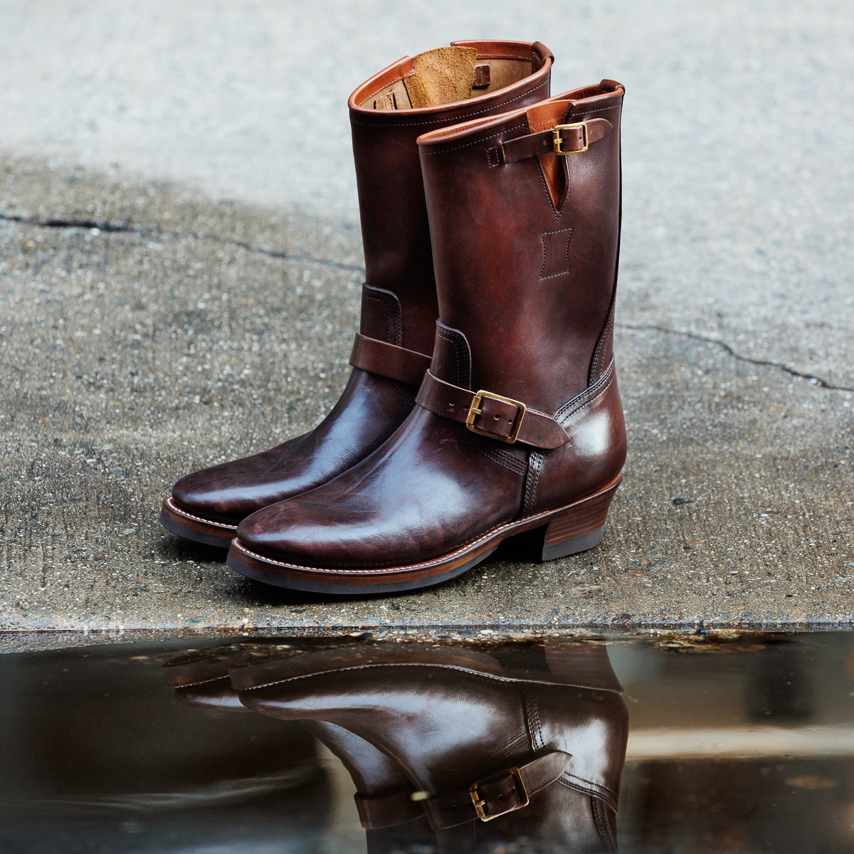 Clinch Boots Engineer Boots - Brown Overdyed Horsebutt - CN Wide Last - Standard & Strange