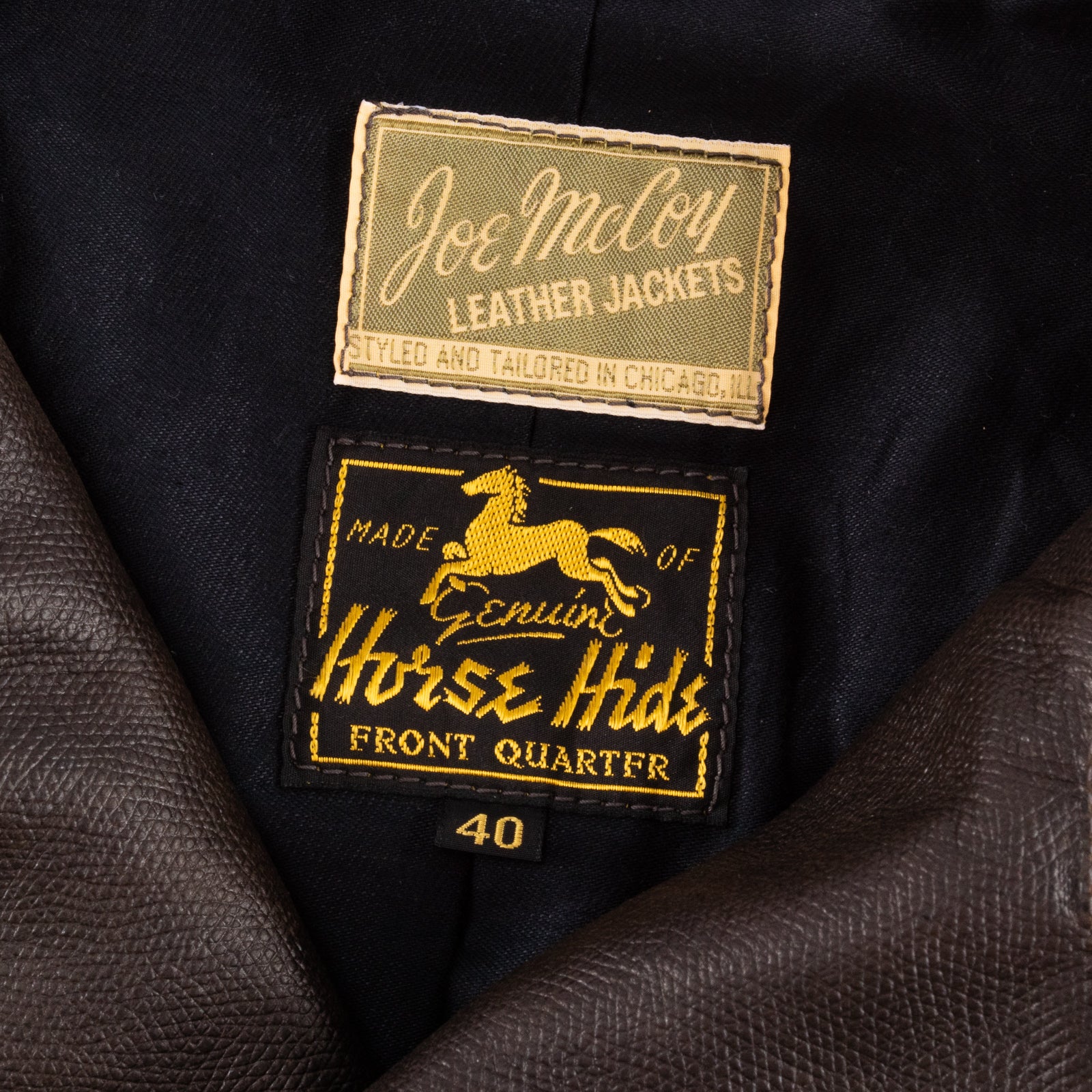 The Real McCoy's Cooper 30s Sports Jacket - Black Horsehide