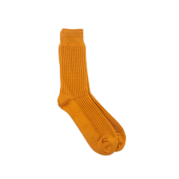 RoToTo Cotton Waffle Socks - Dark Yellow - Standard & Strange