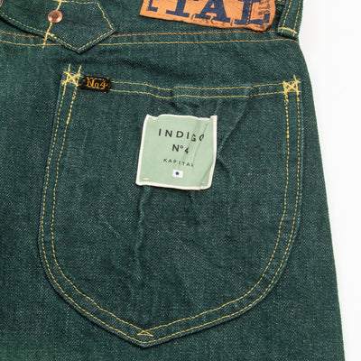 Kapital EK Kapital - Green/Indigo Bootcut Jeans - Size 34 - Standard & Strange