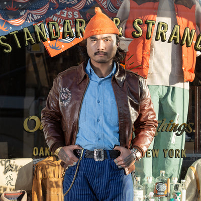 Eastman Leather Clothing Type A-2 Leather Jacket - 100th Bomb Group Chapel in the Flak - Standard & Strange