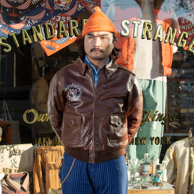 Eastman Leather Clothing Type A-2 Leather Jacket - 100th Bomb Group Chapel in the Flak - Standard & Strange