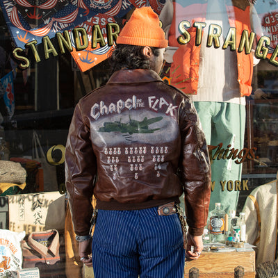 Eastman Leather Clothing Type A-2 Leather Jacket - 100th Bomb Group Chapel in the Flak - Standard & Strange