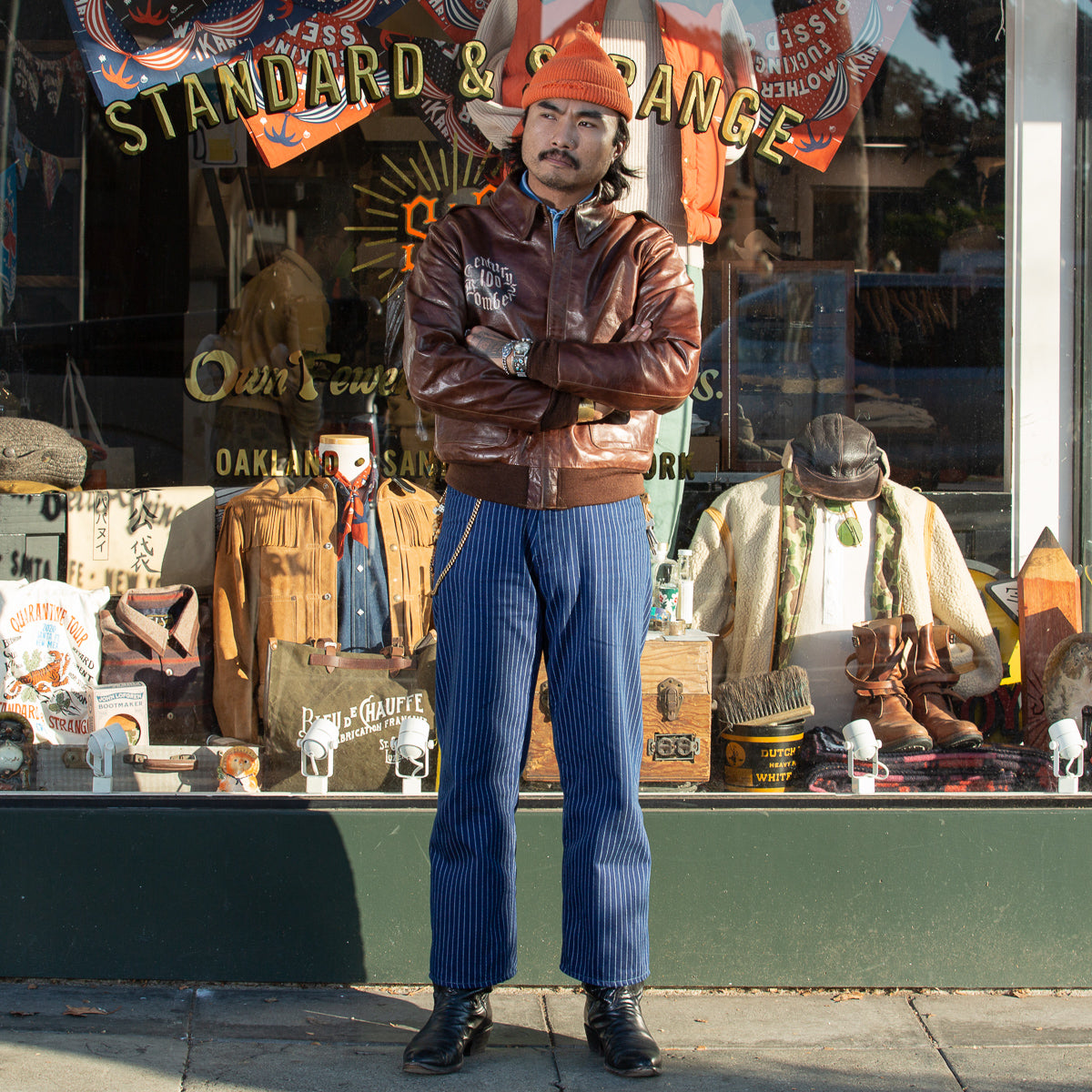 Eastman Leather Clothing Type A-2 Leather Jacket - 100th Bomb Group Chapel in the Flak - Standard & Strange