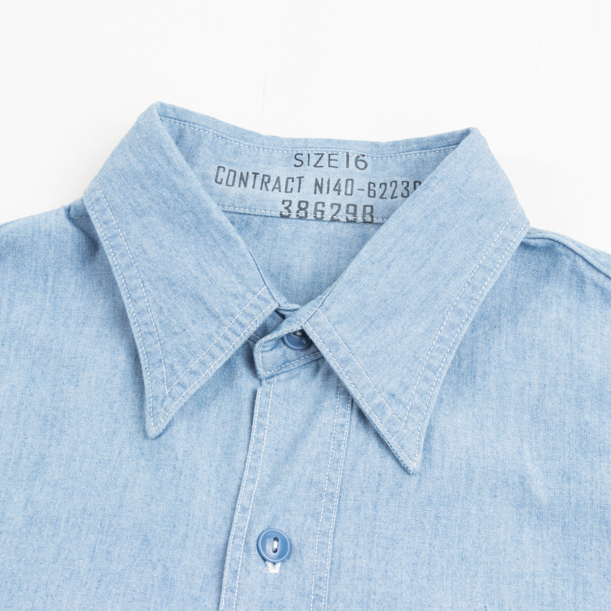 Eastman Leather Clothing USN Chambray Shirt - Blue - Standard & Strange