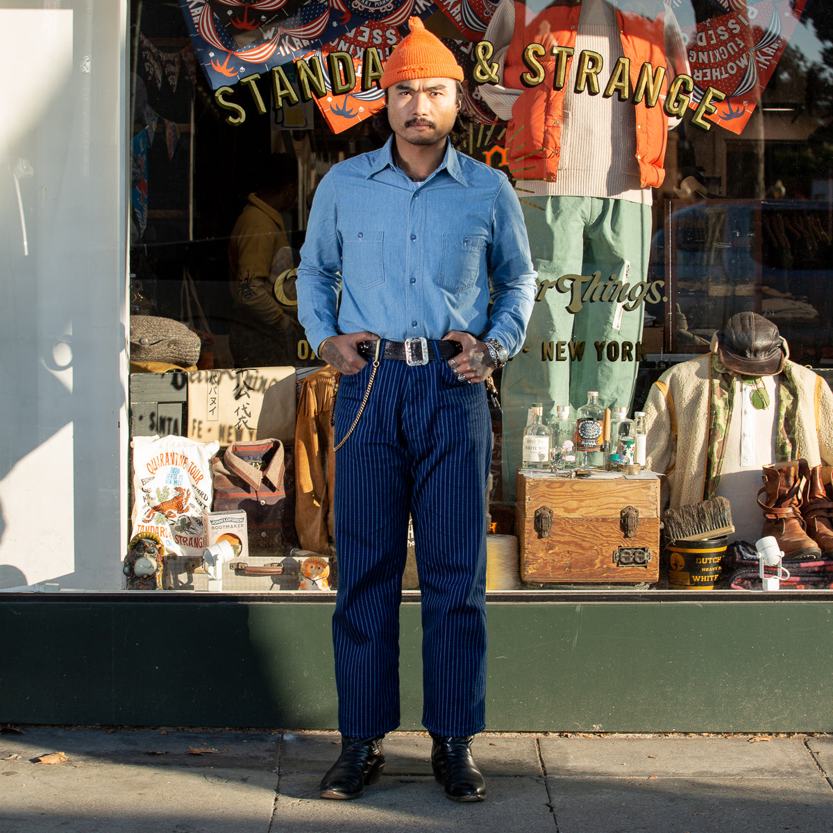 Eastman Leather Clothing USN Chambray Shirt - Blue - Standard & Strange