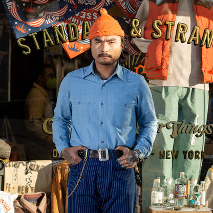 Eastman Leather Clothing USN Chambray Shirt - Blue - Standard & Strange