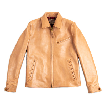 Y'2 Leather Kakishibu Persimmon Tanned Horsehide Single Riders Jacket (KR-42) - Standard & Strange