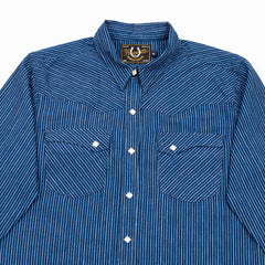 Freenote Calico Western Shirt - Indigo Stripe - Standard & Strange