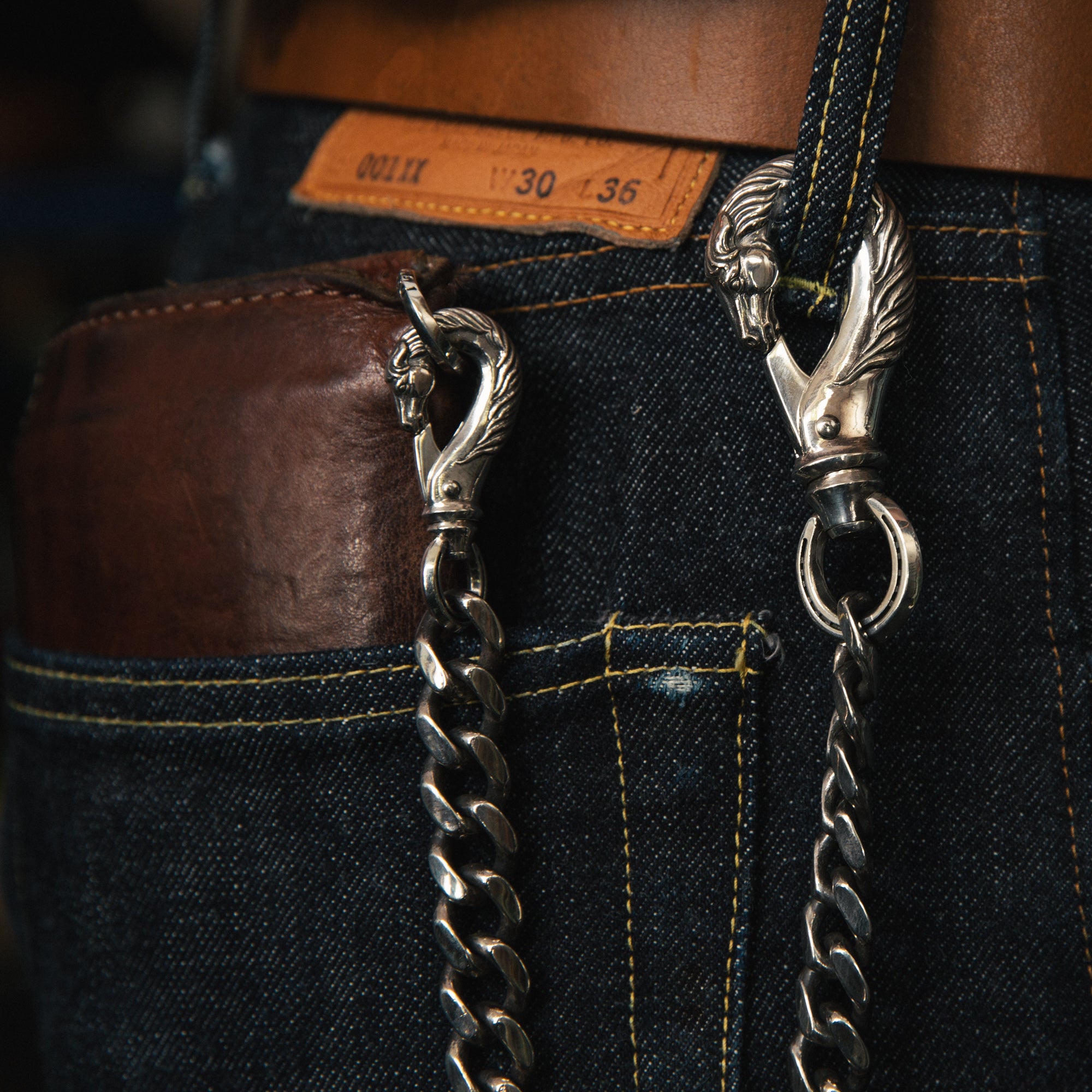 Handmade Sterling Silver Wallet Chain and Horsehide Wallet Collaboration — Black Bear Brand