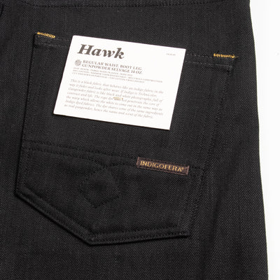 Indigofera Hawk Bootcut Fit - 14oz Gunpowder Black Selvedge - Standard & Strange