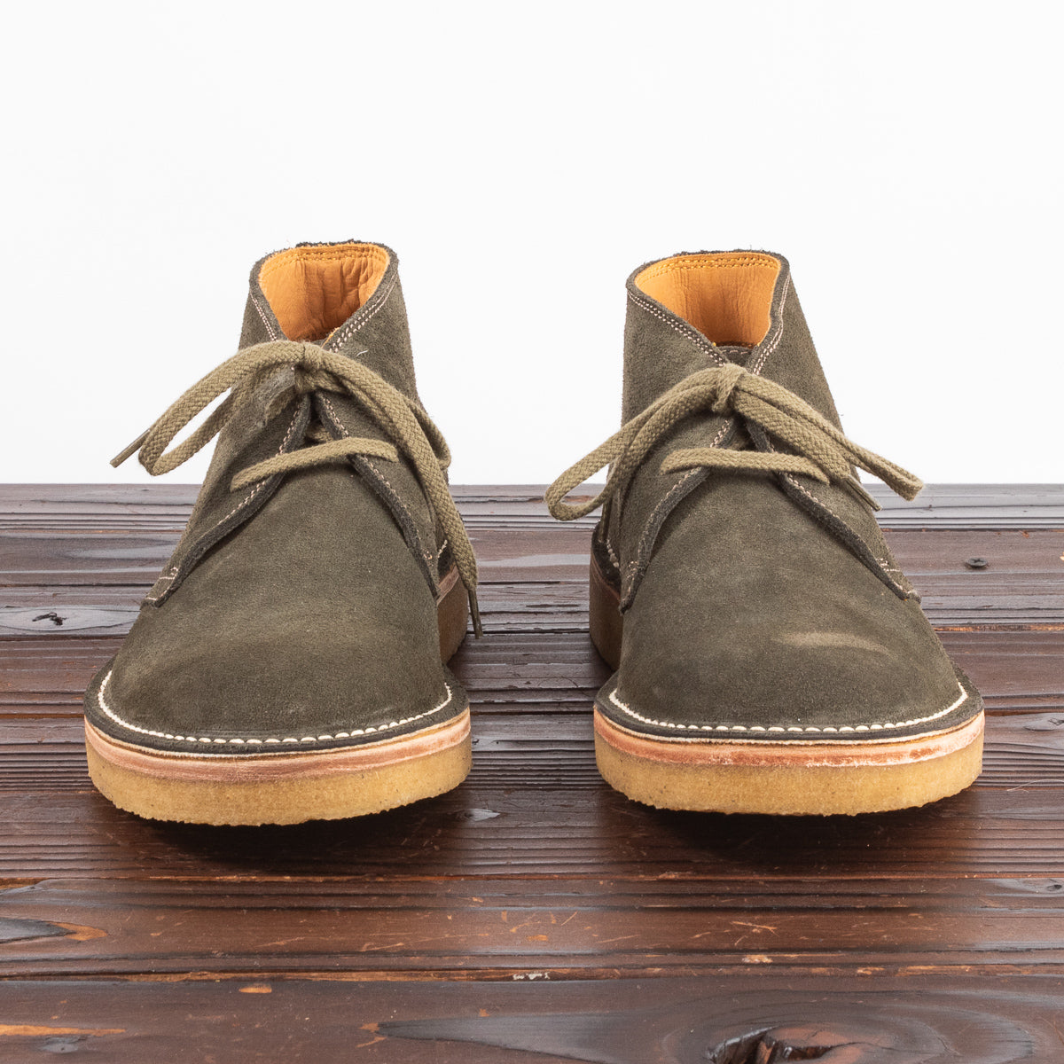 John Lofgren Desert Boots - Olive Suede - Standard & Strange