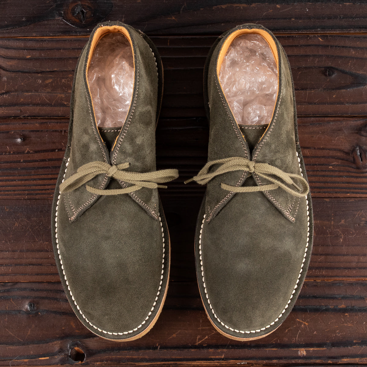 John Lofgren Desert Boots Olive Suede Standard & Strange